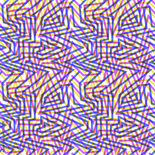 random multicolored lines pattern in blue yellow pink colors