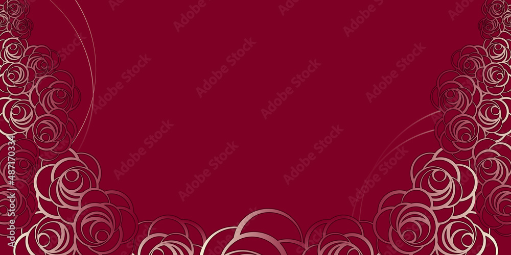 Red roses background with copy space