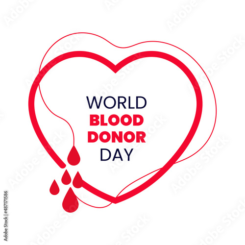 world blood donor day June 14th vector. blood donor day