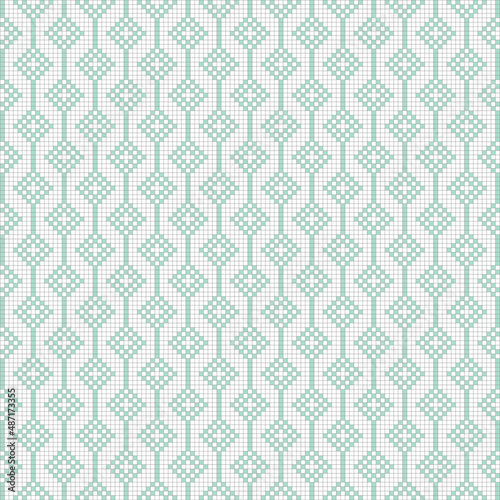 Nordic knitting seamless pattern, traditional knitted border, vector geometric background