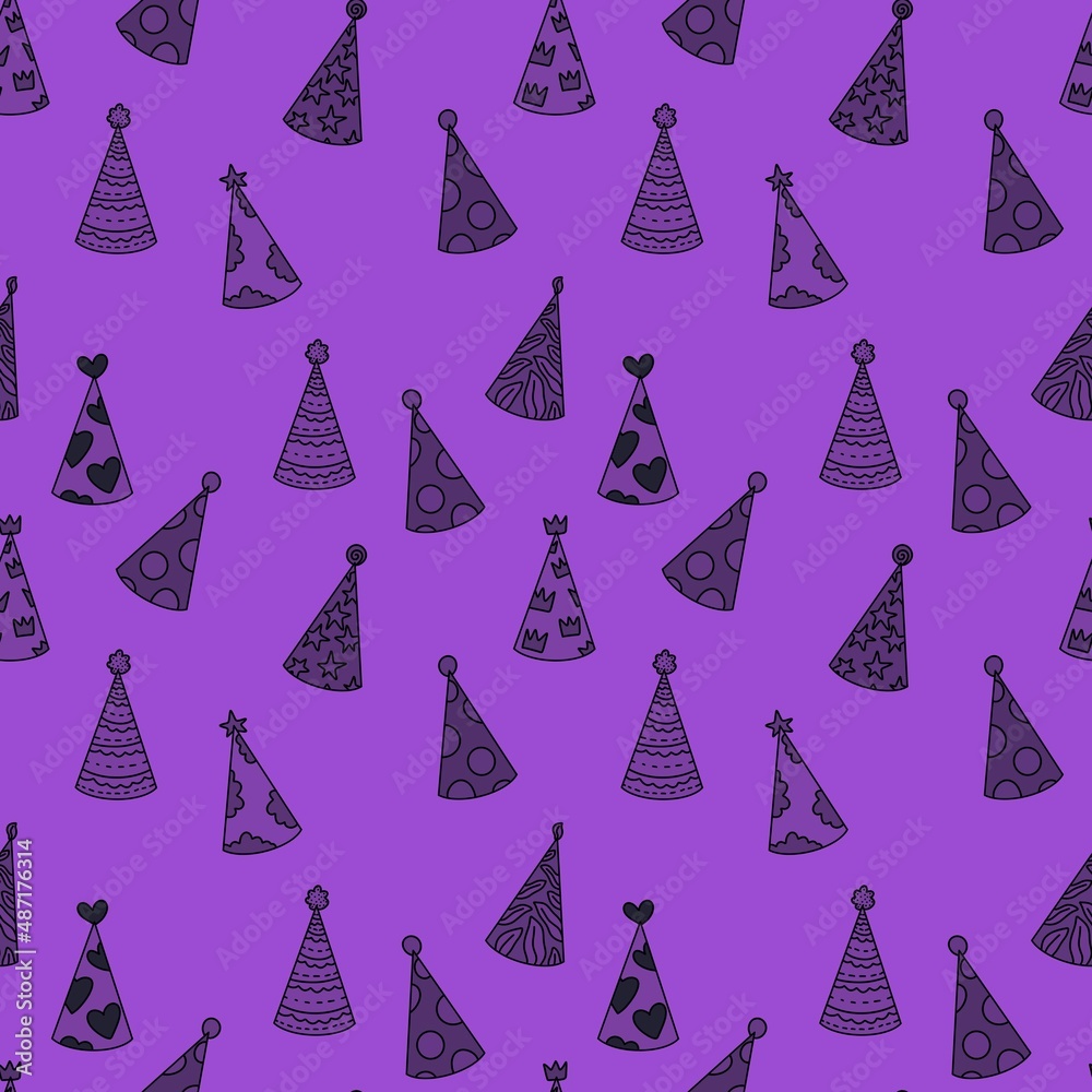 Party hat seamless pattern for fabrics and packaging and gifts and cards and kids and wrapping paper and festive Party hat seamless pattern for fabrics and packaging and gifts and cards and kids and wrapping paper and festive