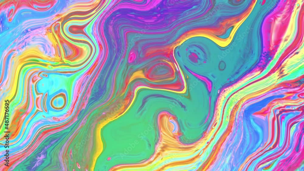 Psychedelic animation in abstract style on colorful background. Abstract fluid liquid surface green lilac background. High quality FullHD footage Psychedelic animation in abstract style on colorful background. Abstract fluid liquid surface green lilac background. High quality FullHD footage