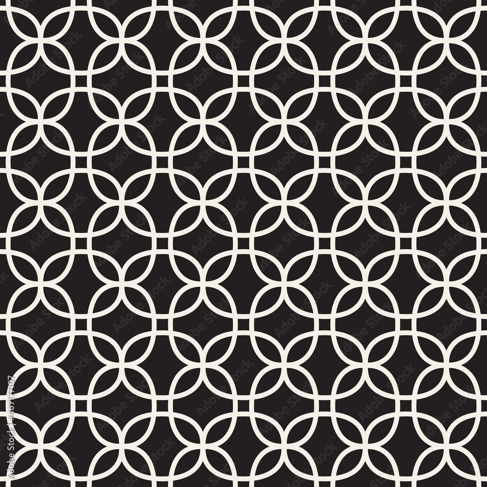 Naklejka premium Vector seamless pattern. Repeating geometric abstract elements. Stylish monochrome background design.