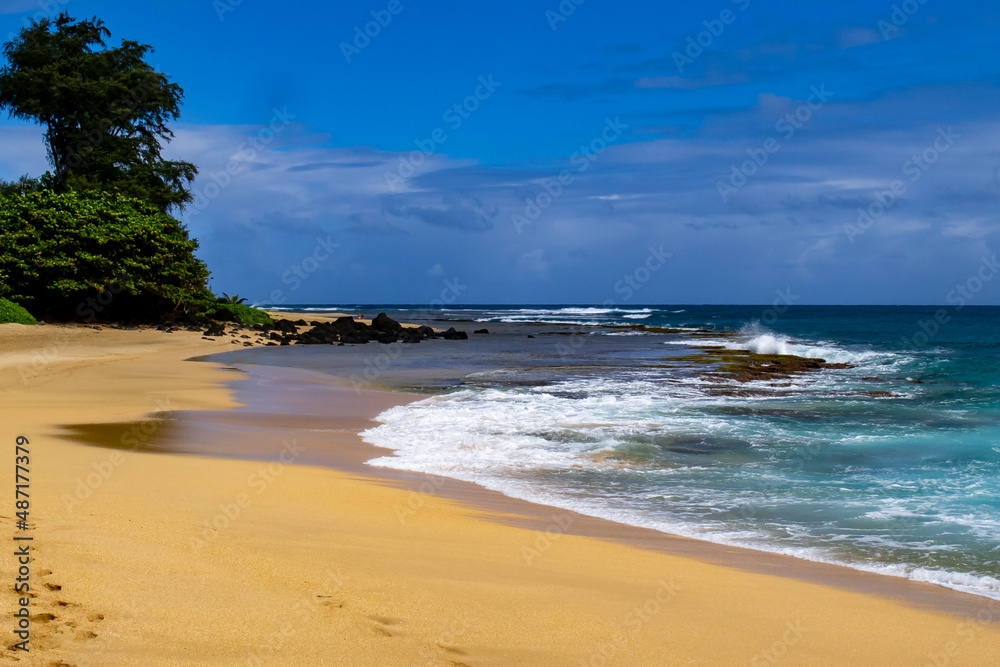 Beautiful seascape scene on the Island of Kauai, Hawaii, USA