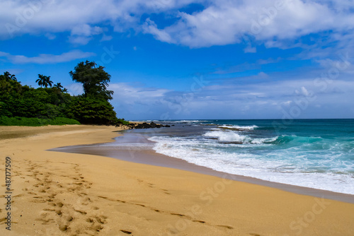 Beautiful seascape scene on the Island of Kauai  Hawaii  USA