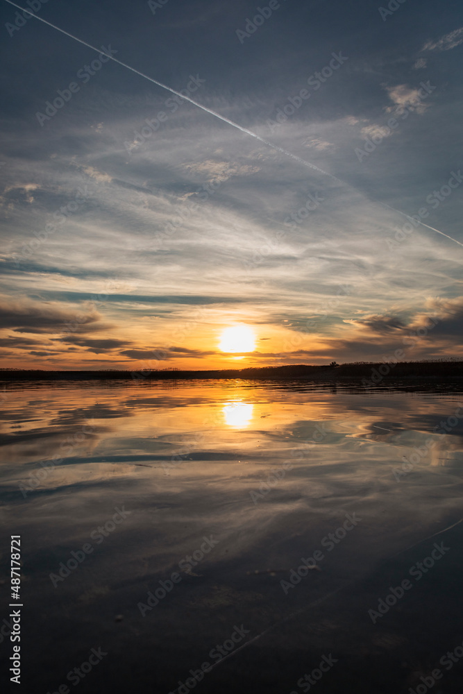 Beautiful sunset reflecting in a lake