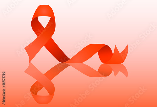 Orange Ribbon Vector Illustration For Support And Awareness Campaigns