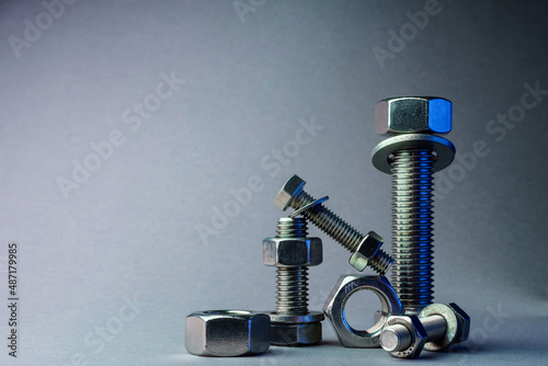 Set of screws of different types, allen, grade 5, hexagonal millimeter, eye bolts, washers, dowel, car screw, clamps