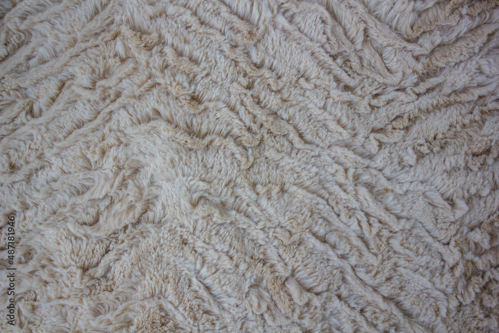 Beige curly soft and artistic fur textured background with waves Beige curly soft and artistic fur textured background with waves