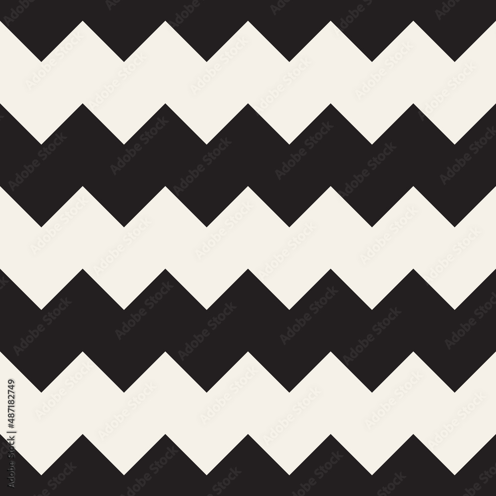 Vector seamless pattern. Repeating geometric abstract elements. Stylish monochrome background design.