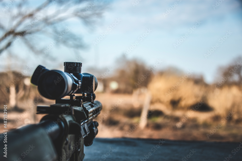 Obraz premium Μ4 multicam with scope