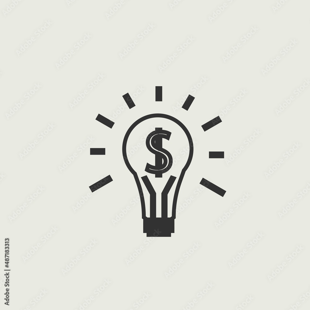 Dollar bulb vector icon illustration sign Dollar bulb vector icon illustration sign