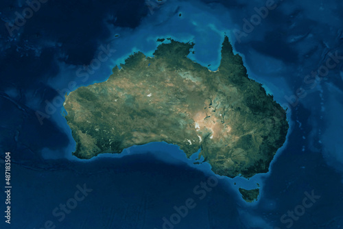 Australia from space. Elements of this image furnished by NASA