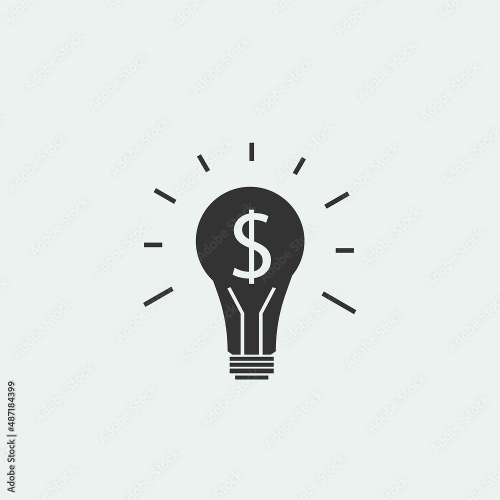 Dollar bulb vector icon illustration sign Dollar bulb vector icon illustration sign