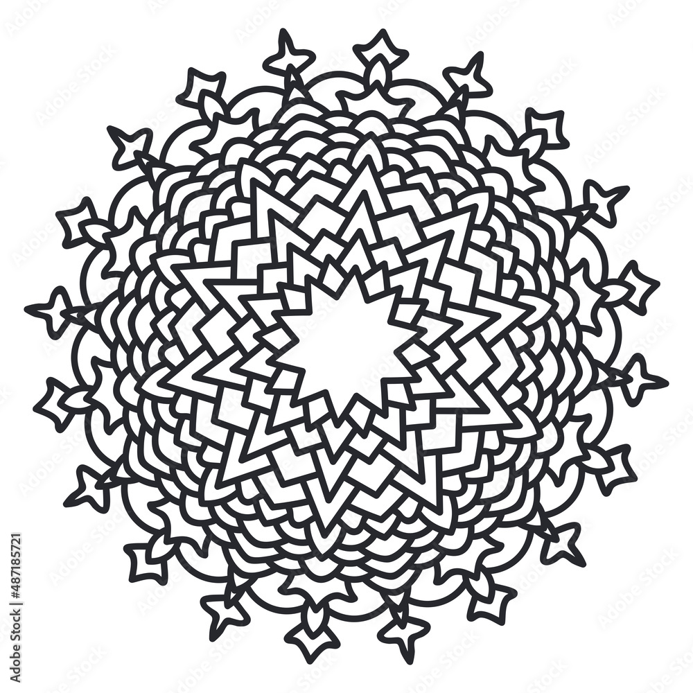  decorative circle vector background for coloring page