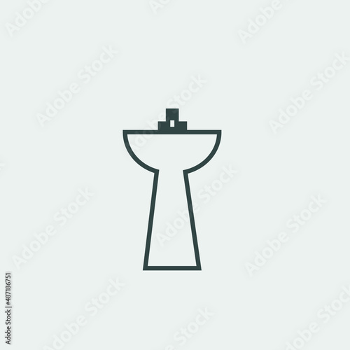 Sink vector icon illustration sign