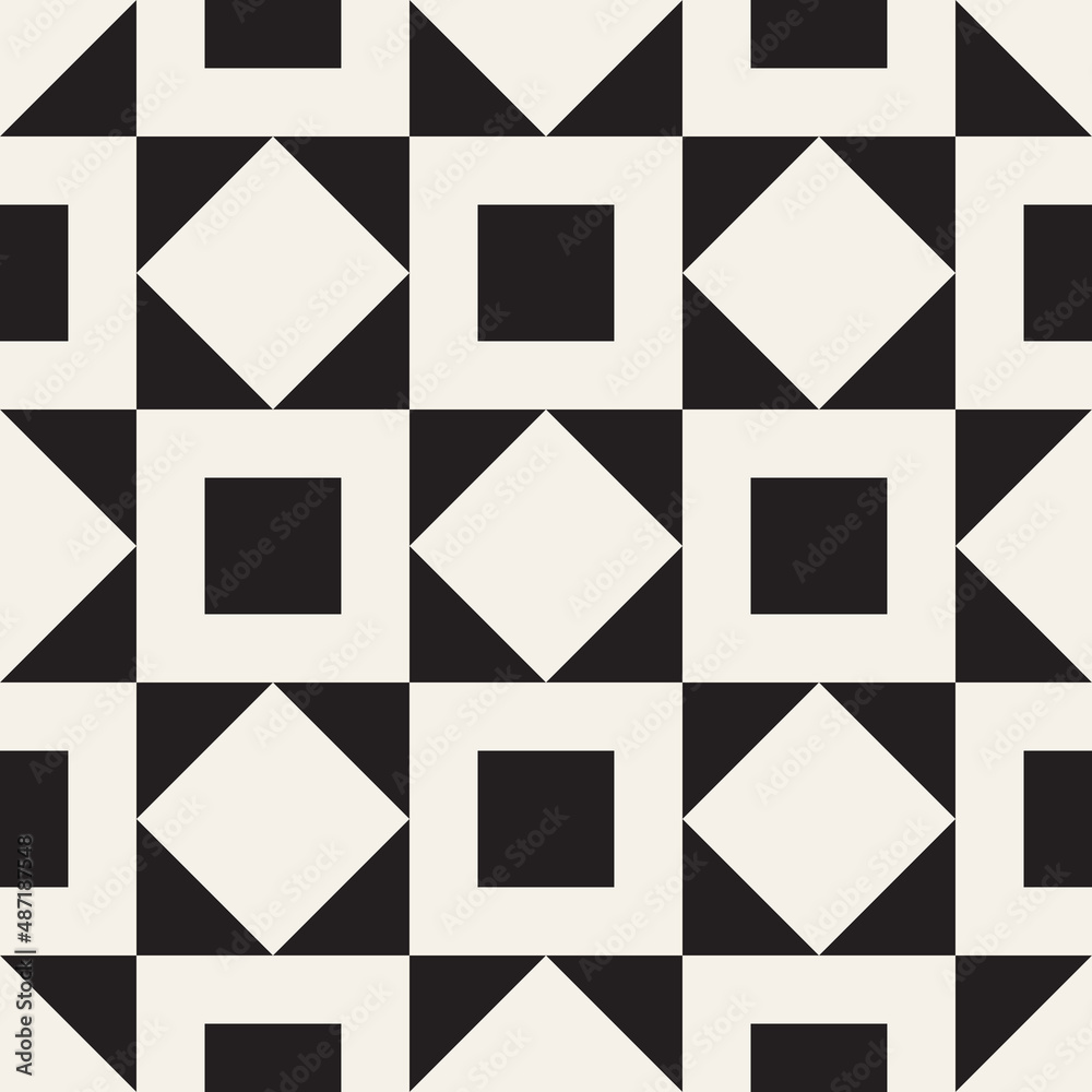 Vector seamless pattern. Repeating geometric abstract elements. Stylish monochrome background design. Vector seamless pattern. Repeating geometric abstract elements. Stylish monochrome background design.