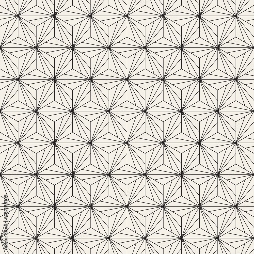 Vector seamless pattern. Repeating geometric abstract elements. Stylish monochrome background design.