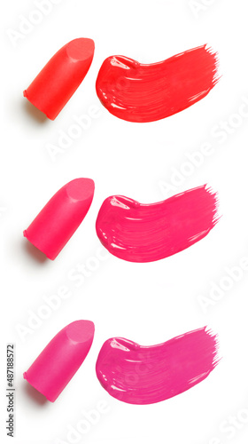 Lipstick swatch isolated on white background