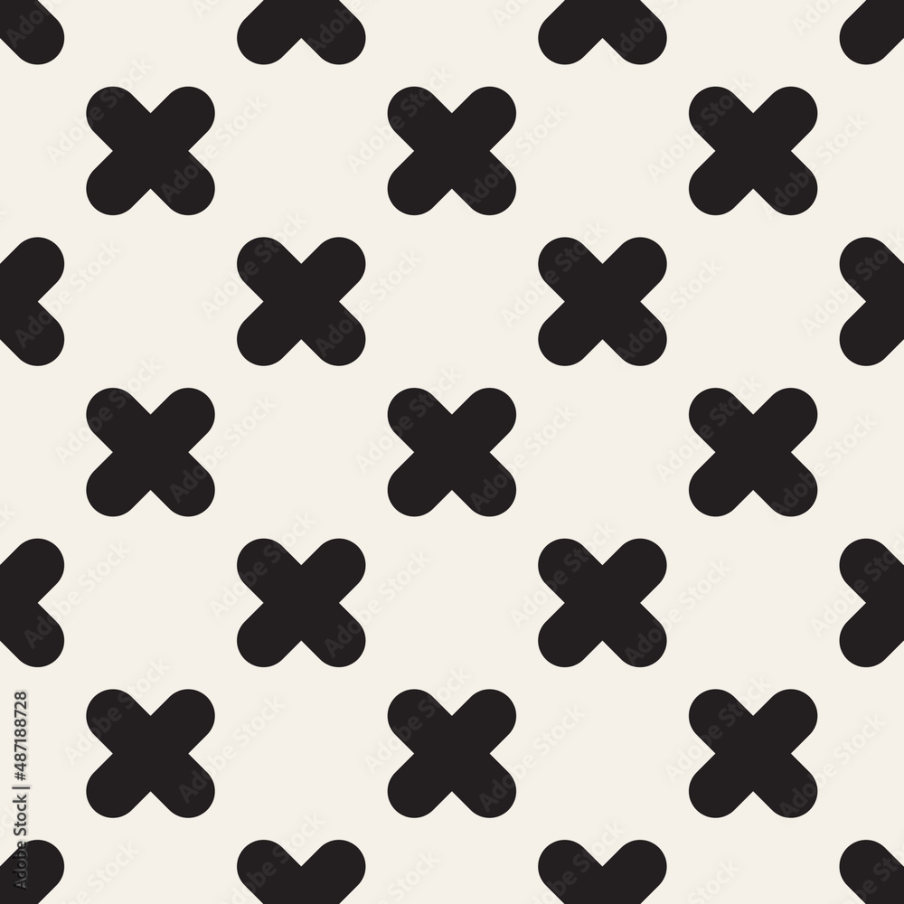 Fototapeta premium Vector seamless pattern. Repeating geometric abstract elements. Stylish monochrome background design.