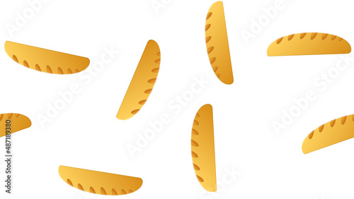 loaf on a white background, pattern. vector illustration. drawing for a bakery, cafe, restaurant. illustration with food, vegan food. wallpaper for decoration