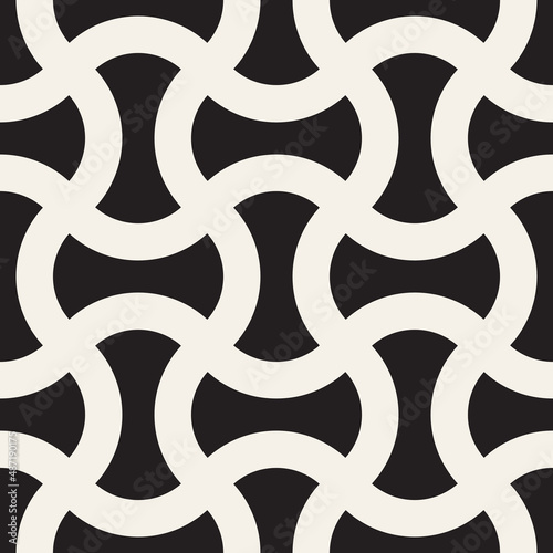 Vector seamless pattern. Repeating geometric elements. Stylish monochrome background design.