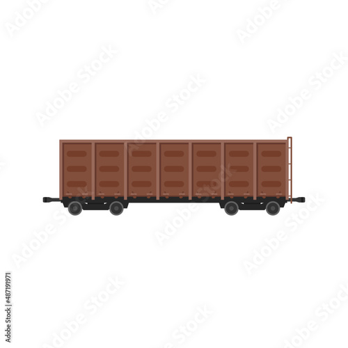 Freight car for railways.Transportation of raw materials and minerals. Cargo wagon for coal.