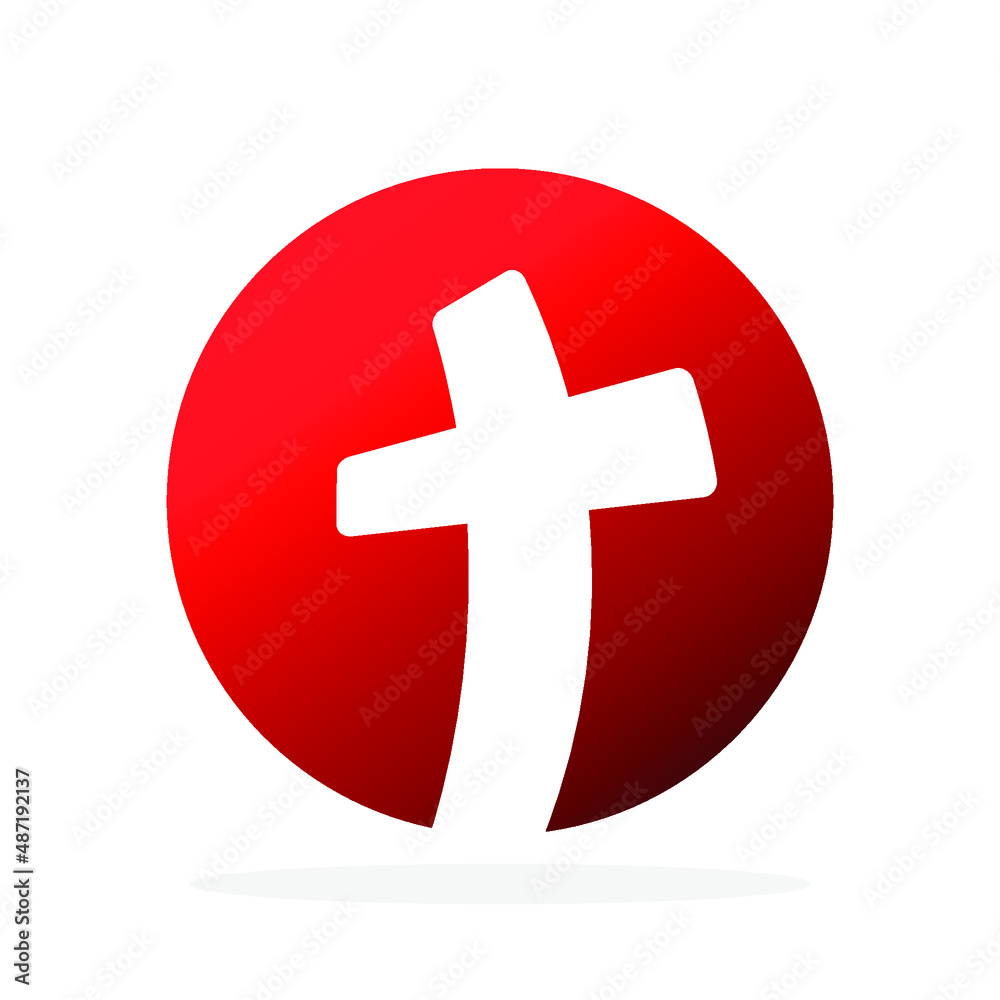 Fototapeta premium Church symbol. Christian cross icon. Abstract religion icon. Vector illustration