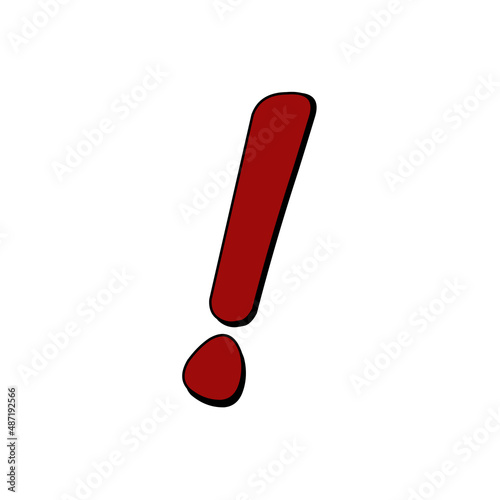 Red 3D Exclamation Mark Icon Vector