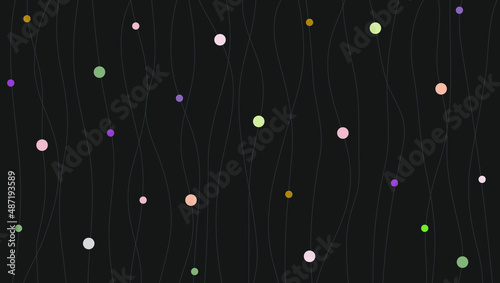 Vector illustration.
Thread background with pendants. Abstract background. Wallpaper minimalism.