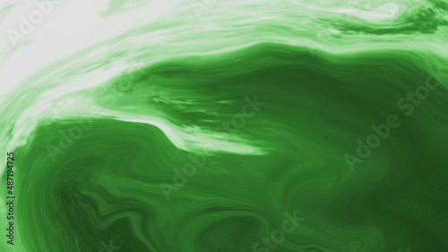 abstract modern psychedelic liquid background in green tones, imitation of marble texture
