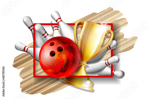 Tablou canvas Bowling Game Award
