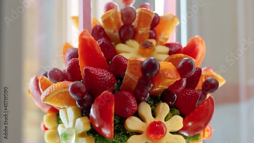 Beautiful and healthy fresh fruits bouquet