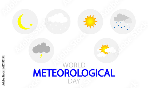 World meteorological day weather infographic, vector art illustration.