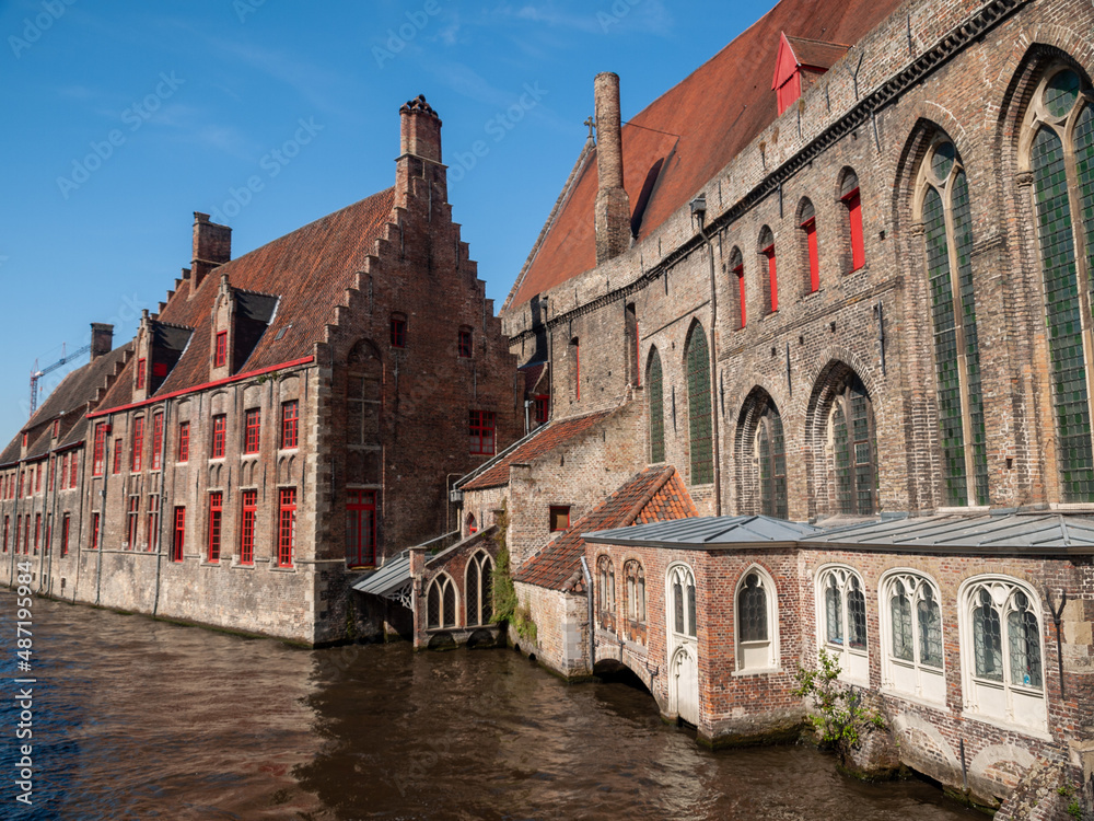 Bruges canal and St Janshospitaal building