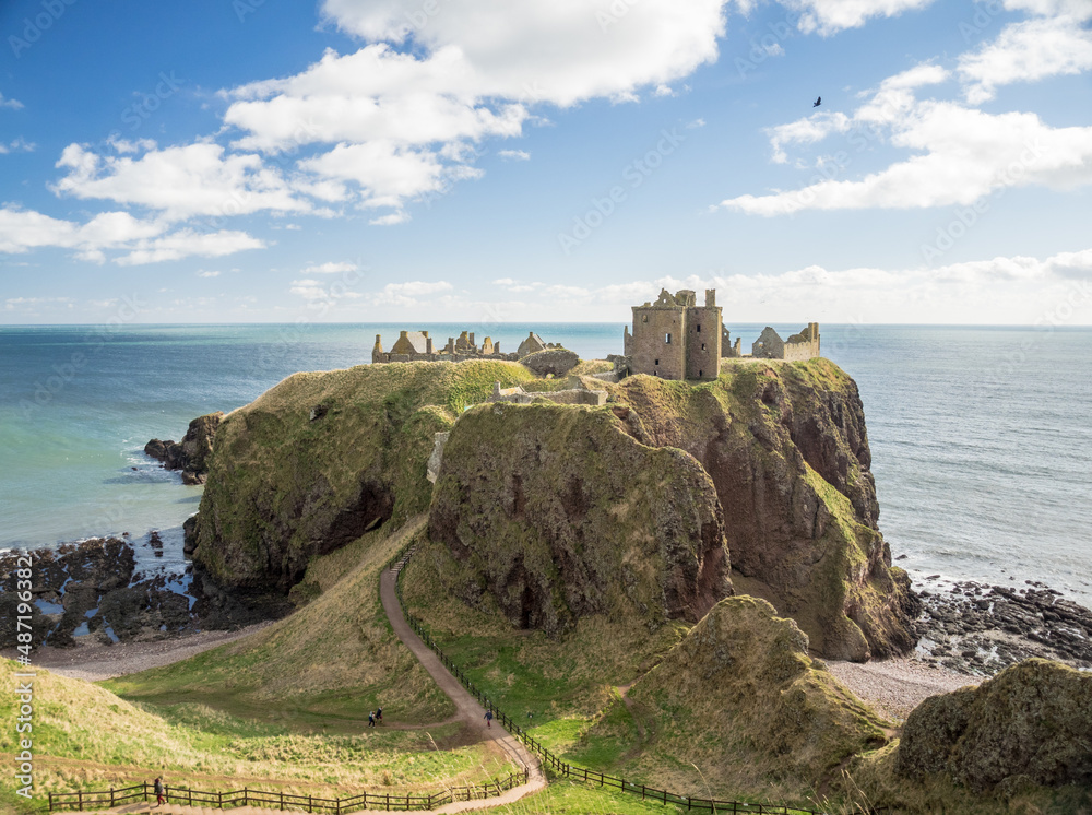 Dunnottar Castle and the blue sea