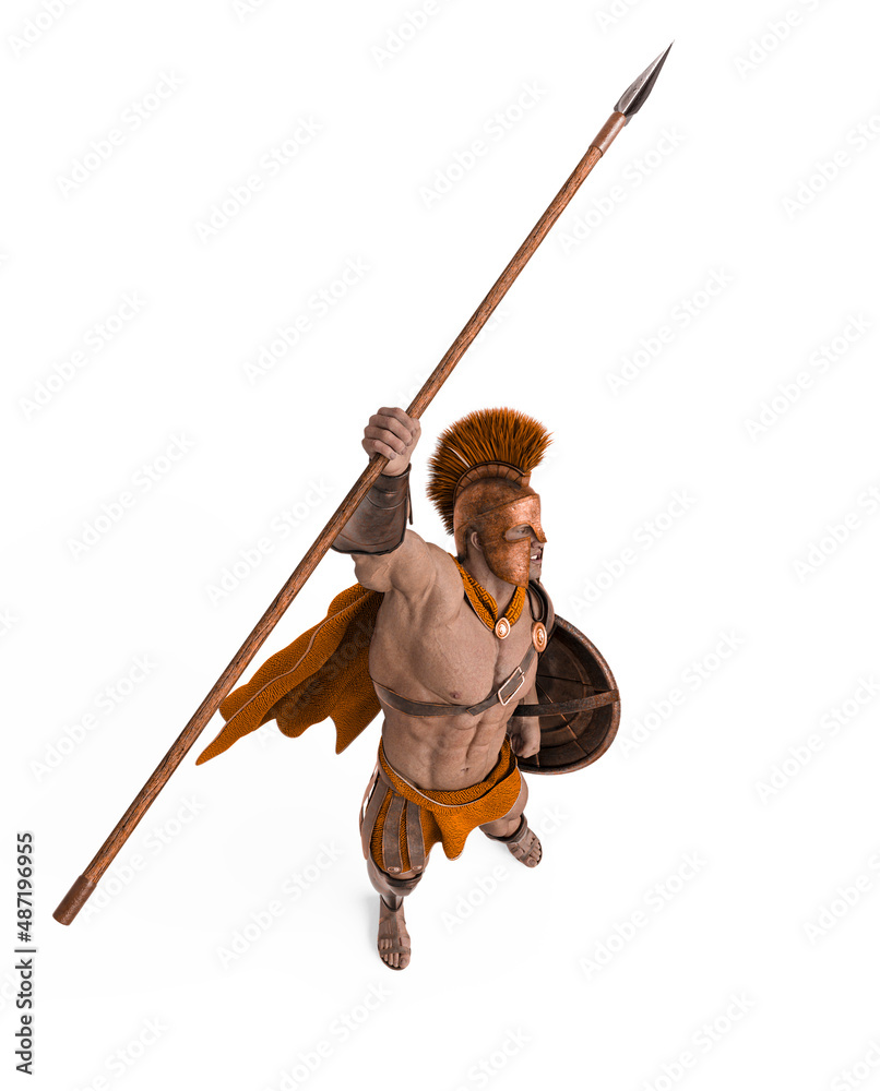 ancient warrior is celebrating the victory top view ancient warrior is celebrating the victory top view