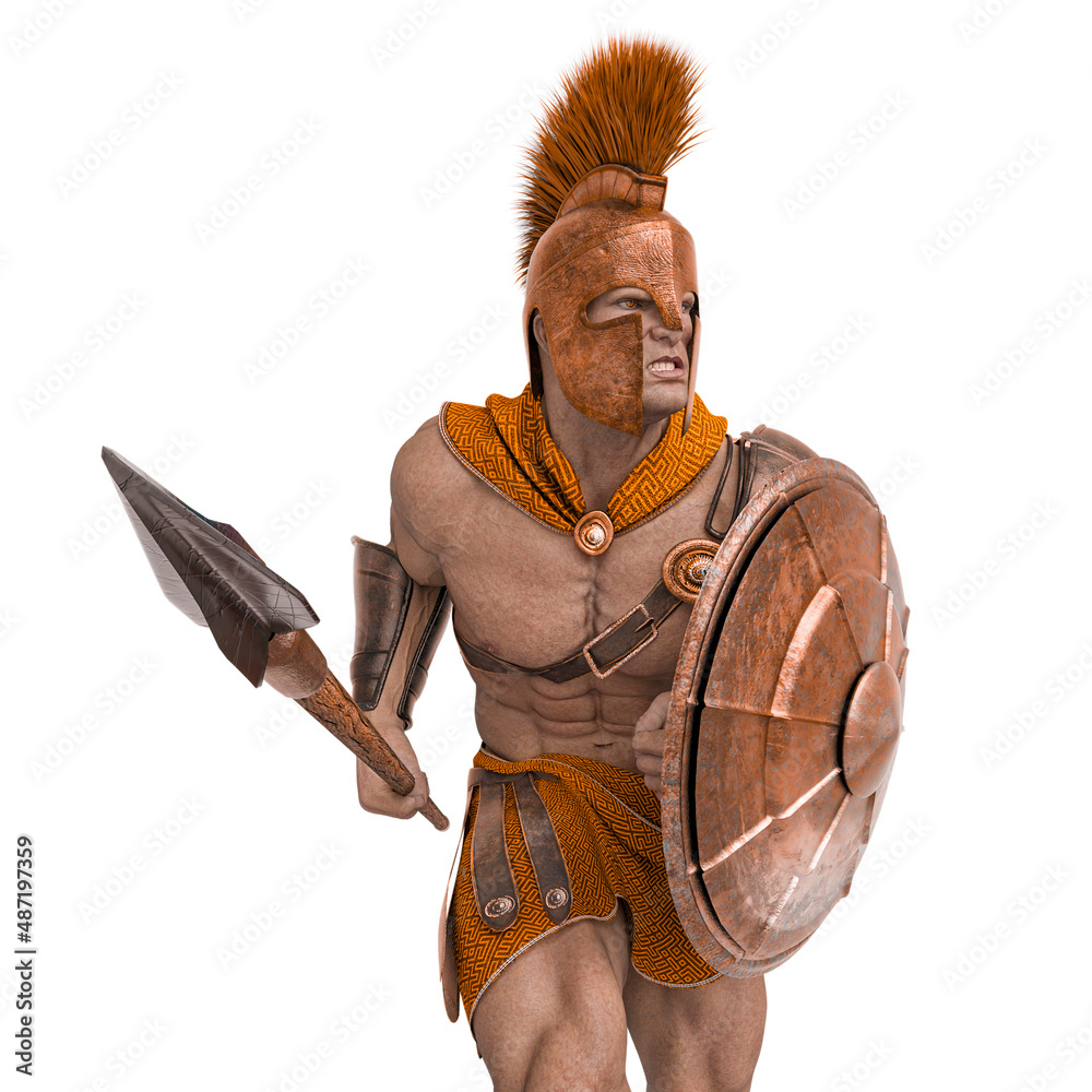 Obraz premium ancient warrior is looking the enimy in the battle