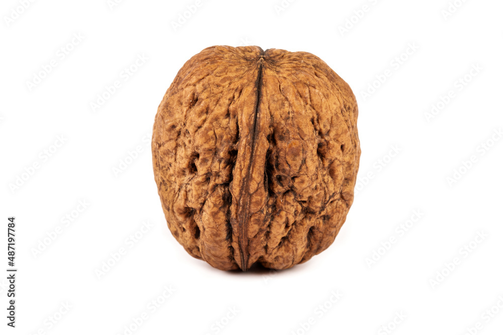 Walnuts isolated on white background, on table. Macro walnuts., close up, top view. Walnuts isolated on white background, on table. Macro walnuts., close up, top view.