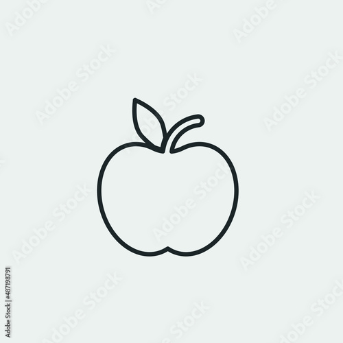 Apple fruit vector icon illustration sign
