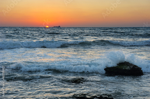 Mediterranean coast in southern Israel near the city of Ashkelon