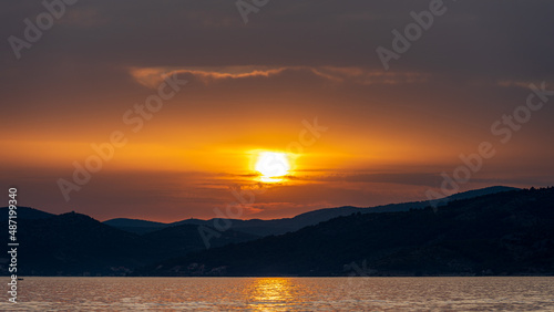 Sunset over mountains in layers © Morten