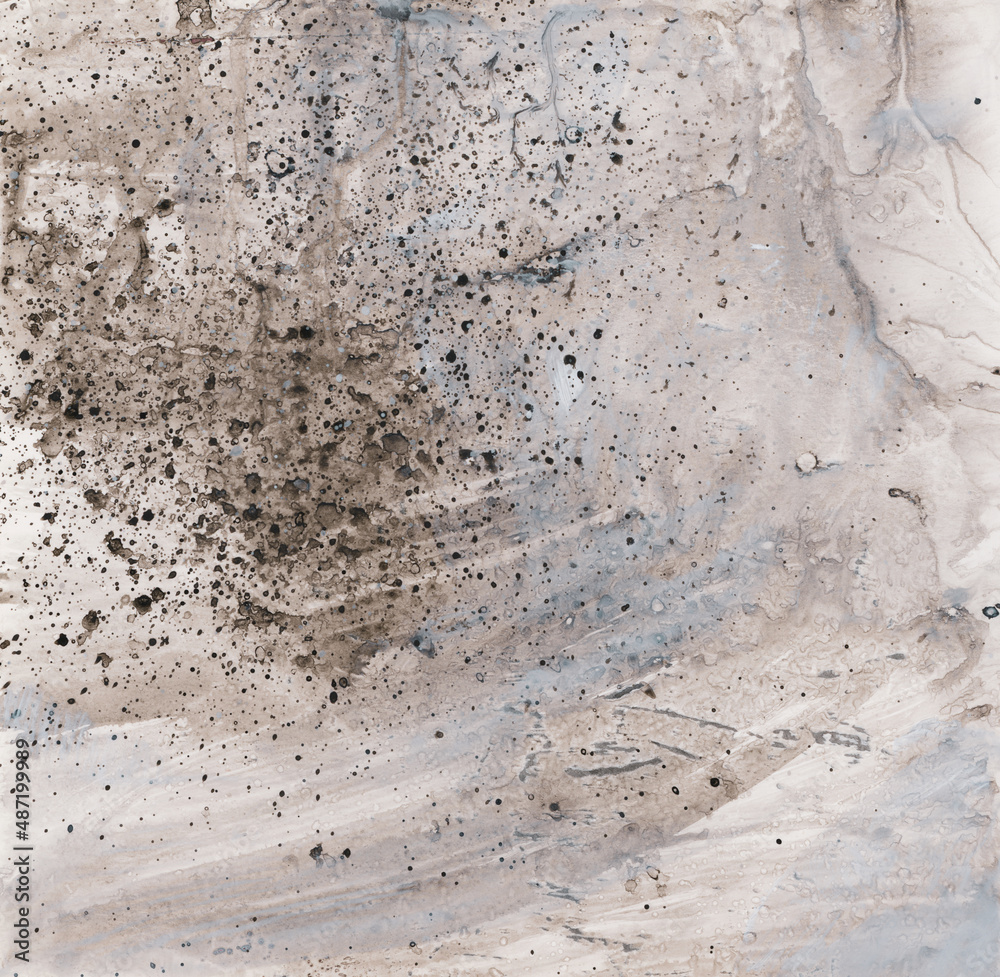 Fototapeta premium Abstract art. Versatile artistic image for creative design projects: posters, banners, cards, book covers, magazines, prints, wallpapers. Watercolour on paper. Neutral colours.