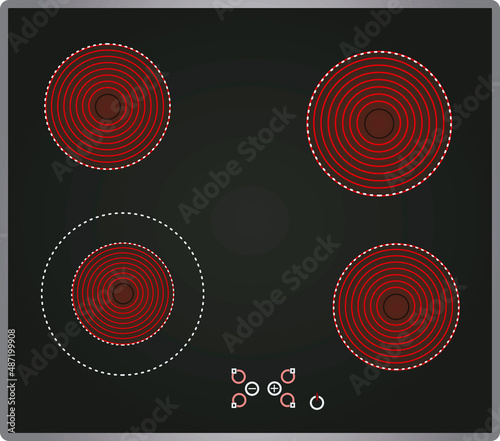 Glass ceramic plate. vector illustration