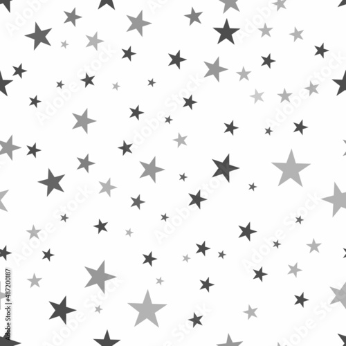 Stars seamless pattern Star shape texture gray colors © totallyout