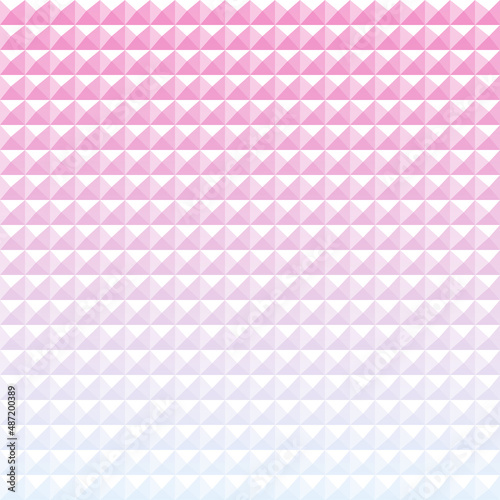 Pink, blue and white square pyramid 3d tiles. Abstract seamless pattern. 3d pyramid pattern background.