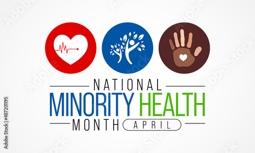 National Minority Health month is observed every year in April, Vector illustration