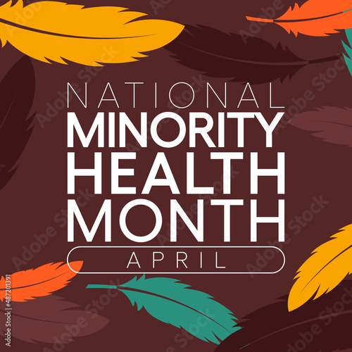 National Minority Health month is observed every year in April, Vector illustration