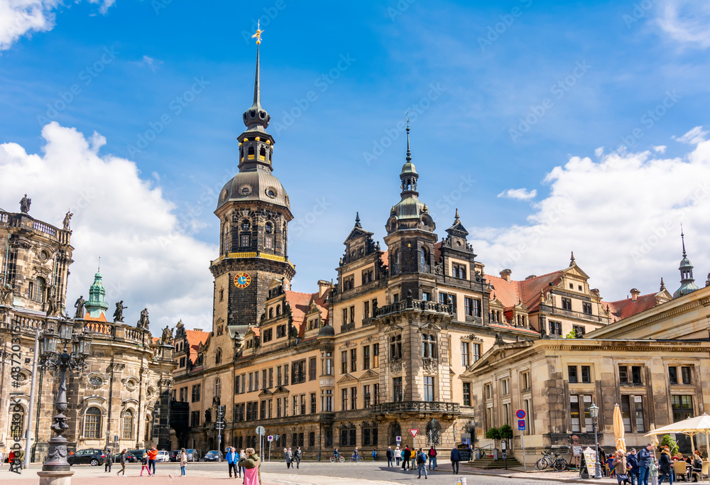 Dresden castle on Theaterplatz square, Germany