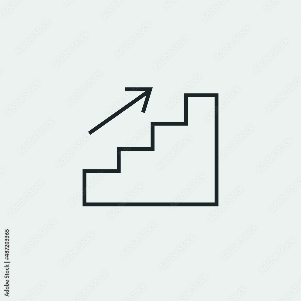 Upstairs vector icon illustration sign Upstairs vector icon illustration sign